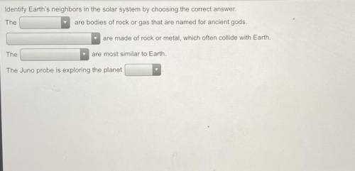 Identify Earth’s neighbors in the solar system by choosing the correct answer. *LOOK AT THE PICTURE