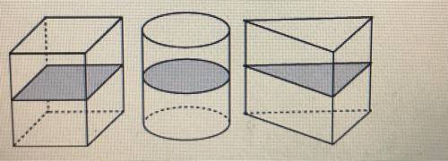 The three solids below have the same height. The cross-sections of the parallel planes have equal ar