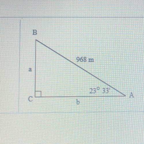 In the right triangle ABC, with C=90 degrees , B = _ degree _ minutes?