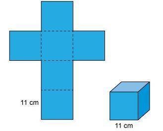 Here is a picture of a cube, and the net of this cube. What is the surface area of this cube? Enter
