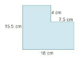 What is the area of this composite figure? 135 centimeters squared 207 centimeters squared 249 centi