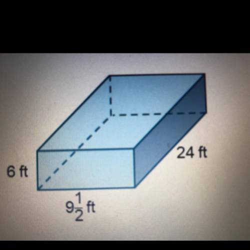 What steps should be taken to calculate the volume of the prism? Select three options, 24 ft 6 ft Us