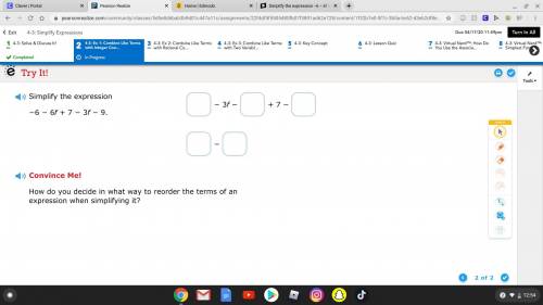 Simplify the expression −6 − 6f + 7 − 3f − 9.