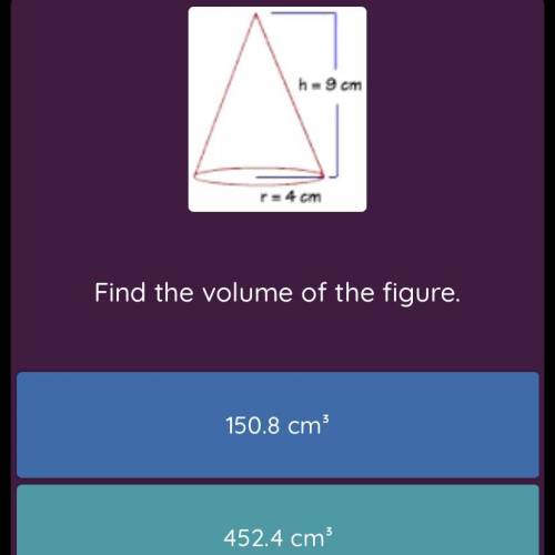 The volume of the cone
