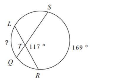Solve for the arc or angle as indicated by the question mark. Question 6 options: 54° 119° 32.5° 86.