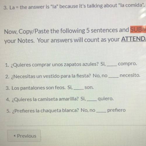 Choose the correct word to fill in the blank ( Lo, La, Los, Las) . PLEASE HELP.