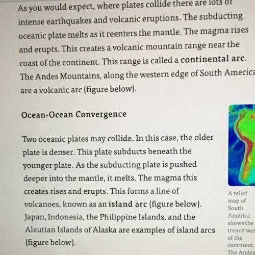 Compare and contrast the causes and effects of ocean-continent and ocean-ocean convergent plate boun