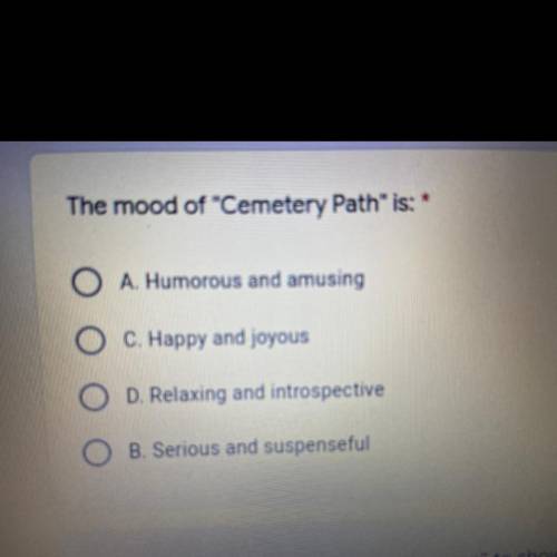 What’s the mood of the cemetery path?