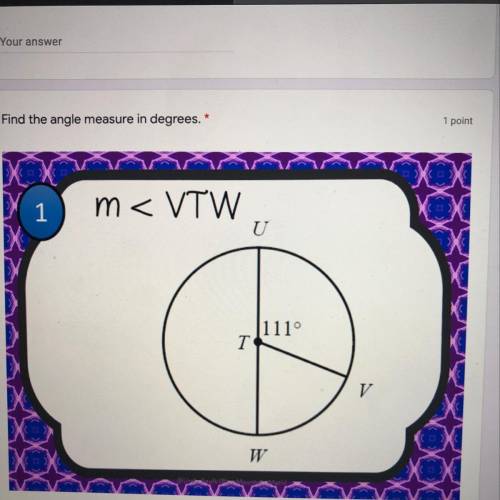 M Find the angle measure in degrees