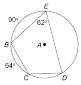 HELP What is m∠CDE? A circle with center point A and four chords BE,ED,DC,CB joins to make a trapezo