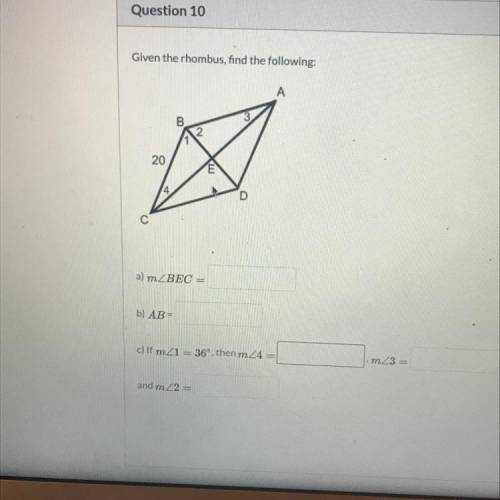 PLEASE PLEASE HELP WITH RHOMBUS QUESTION