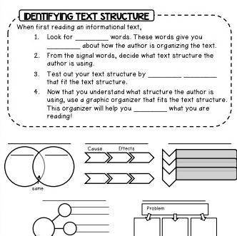 Identifying Text Structure What are the anwser to 1,2,3,4