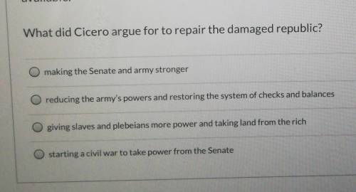 What did Cicero argue for to repair the damaged republic?