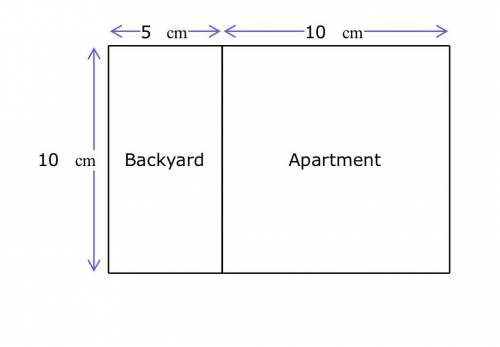 A scale drawing for a plot of land is shown below. In the drawing, 5cm represents 6m. Assuming the b