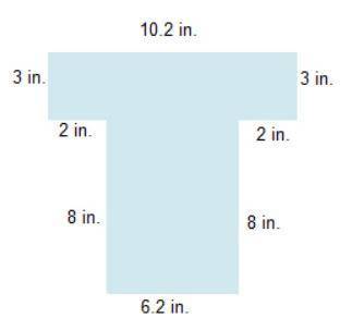 What is the area of the figure?  42.4 square inches  80.2 square inches 92.8 square inches 101.6 squ