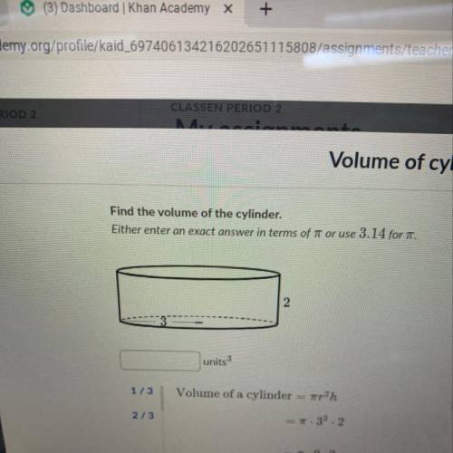 Find the volume of the cylinder help please