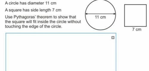 Prove in full that the square 9.9cm diameter fits the circle. Prove here again if you can help id ap