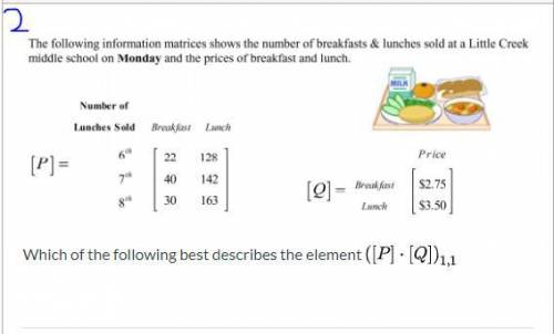 1. The cafeteria manager at a middle school wanted to keep track of how many student breakfast and l