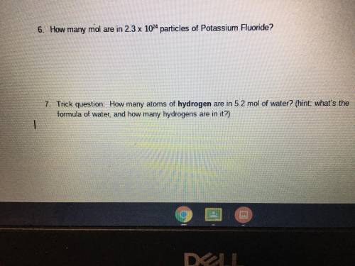 Need help with these chemistry questions.