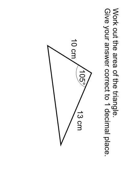 Work out the area of triangle give your answer to 1 decimal place