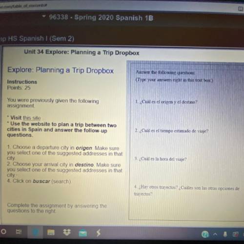 Explore: Planning a Trip Dropbox Answer the following questions Type your answers night in this text