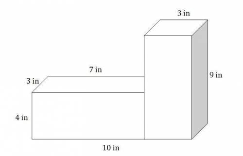 Find the surface area of the figure. A) 136 in2  B) 224 in2  C) 236 in2  D) 248 in2  worth 20 points