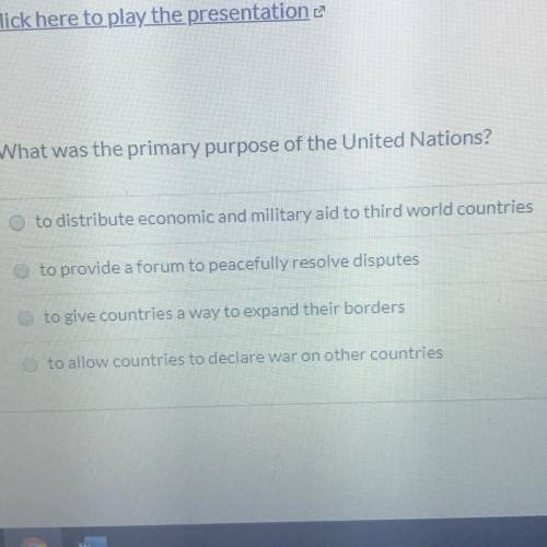 What was the primary purpose of the United Nations?