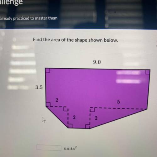 Find the area of the shape shown below. Please help!!!