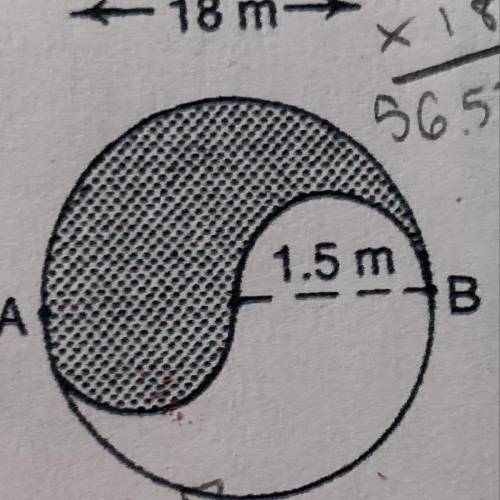 What is the area of the large circle?