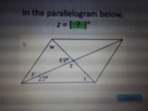In the parallelogram below z=?