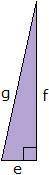 If e = 9 cm and f = 40 cm, what is the length of g? A. 43 cm B. 39 cm C. 31 cm D. 41 cm