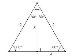 Find the area of the triangle below. A.√3/2 B.√3 C.2√3 D.2√2