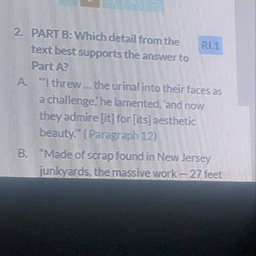 Part B: Which detail from the text best supports the answer the Part A?
