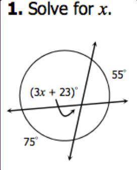 In the problem attached, solve for x