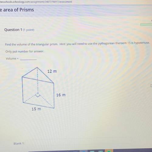 Find the volume of the triangle