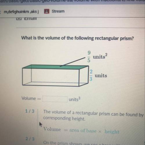 What is the volume of the following rectangular prism??