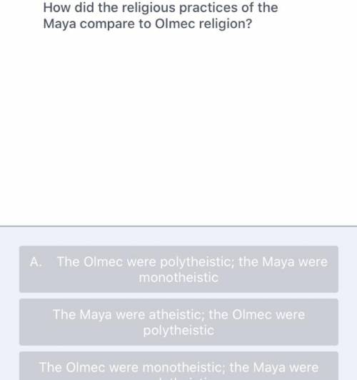 How did the religious practice of the maya compare to olmec religion
