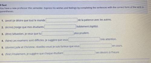 French help! Could some one help me out with this please!!!