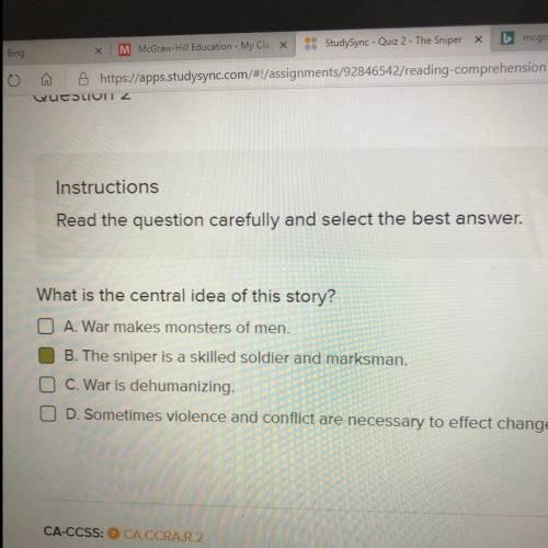 I need help on this question The story about the sniper