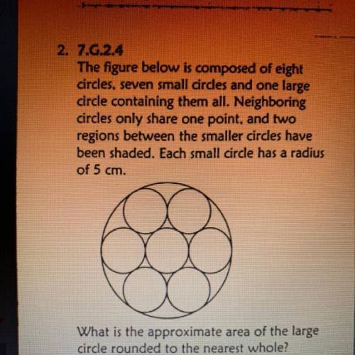 The figure below is composed of eight circles, seven small circles and one large circle containing t