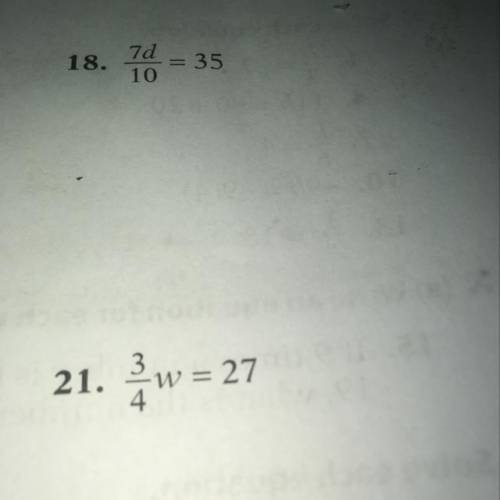 Need help for 18) 21) Solve each equation and check. Show all work please