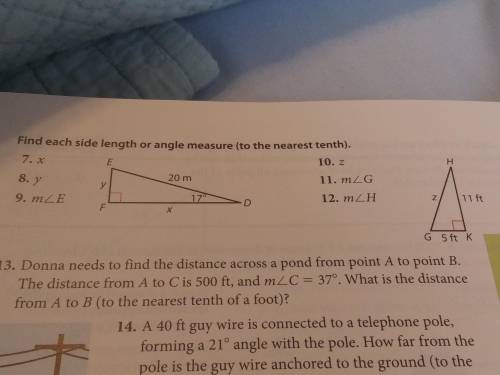 How do I do these? It says to find each side length or angle measure and then to round to the neares