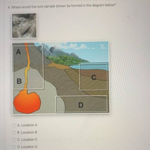 Where would the rock sample shown be formed in the diagram?
