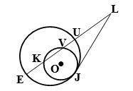 Given: JL - tangent, LE - secant Prove: LU x LE = LV x LK