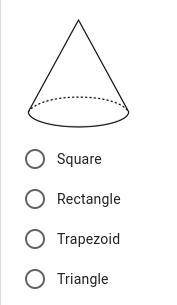 Which of the following could be the shape of the cross section of the cone?