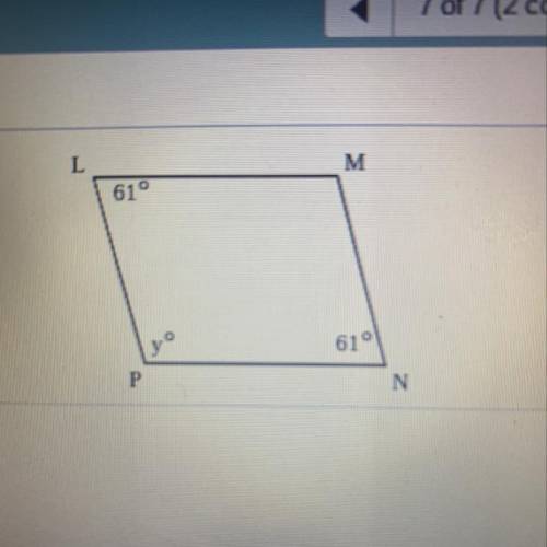 For what value of y must LMNP be a parallelogram?
