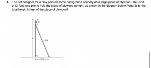 What is h, the total height in feet of the piece of plywood ?