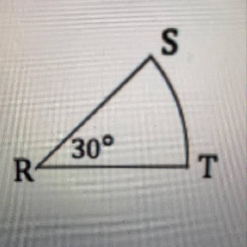 In the figure above, arc RST measures 30° and the length of arc ST is 4π. What is the area of RST? A