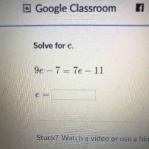 What is e, solve for e