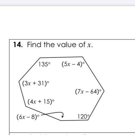 Find the value of x.  Geometry